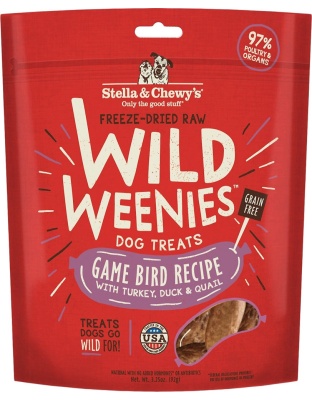 Stella And Chewys Dog Freeze Dried Weenie Game Bird 3.25 oz.