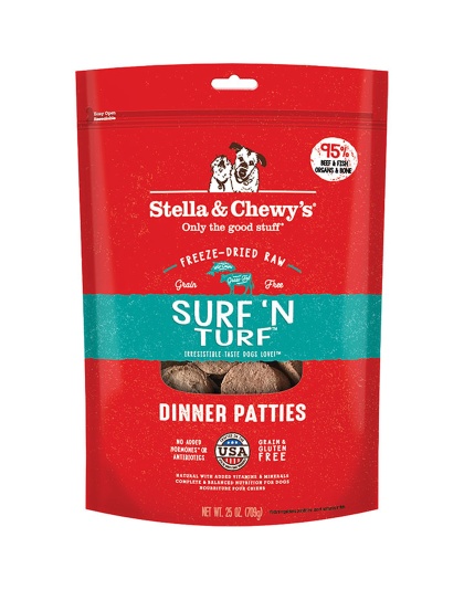 Stella And Chewys Dog Freeze-Dried Dinner Patties Surf And Turf 25 oz.