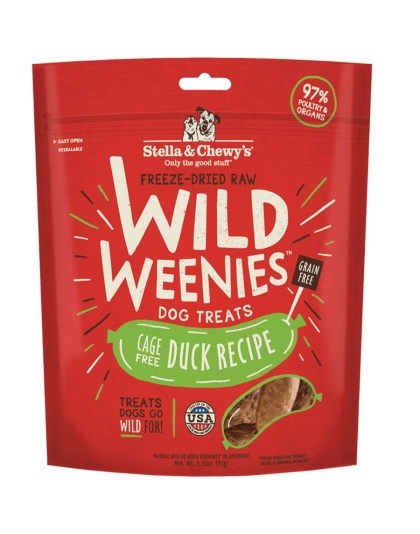 Stella And Chewys Dog Freeze Dried Weenie Duck 3.25 oz.