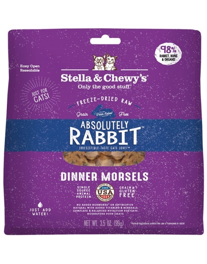 Stella and Chewys Cat Freeze-Dried Rabbit Dinner 3.5oz.