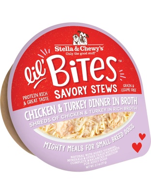 Stella and Chewys Dog Lil Bites Savory Stew Chicken and Turkey 2.7oz. (Case of 12)