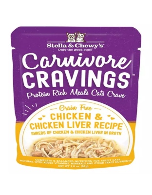 Stella and Chewys Cat Carnivore Cravings Shred Chicken and Liver 2.8oz. (Case of 24)