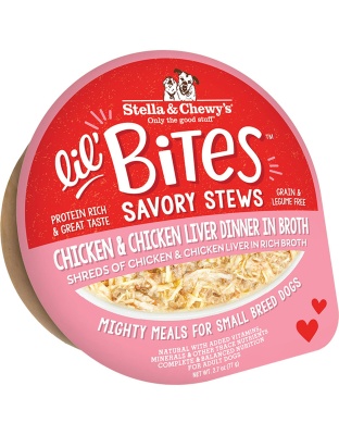 Stella and Chewys Dog Lil Bites Savory Stew Chicken and Liver 2.7oz. (Case of 12)