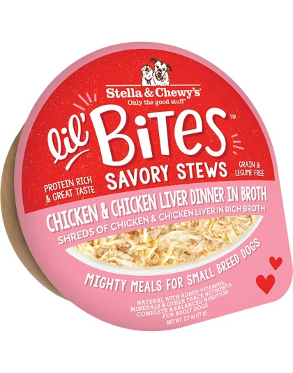 Stella and Chewys Dog Lil Bites Savory Stew Chicken and Liver 2.7oz. (Case of 12)