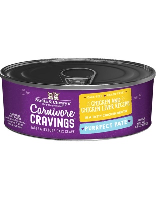 Stella and Chewys Cat Carnivore Cravings Pate Chicken and Liver 2.8oz. (Case of 24)