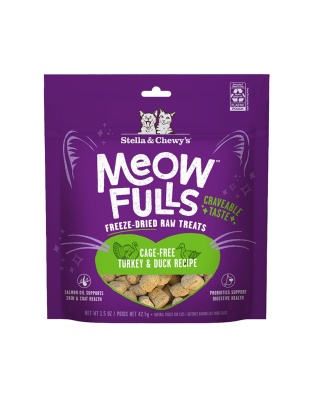Stella & Chewys Cat Meowfulls Freeze Dried Treat Turkey & Duck 1.5oz.