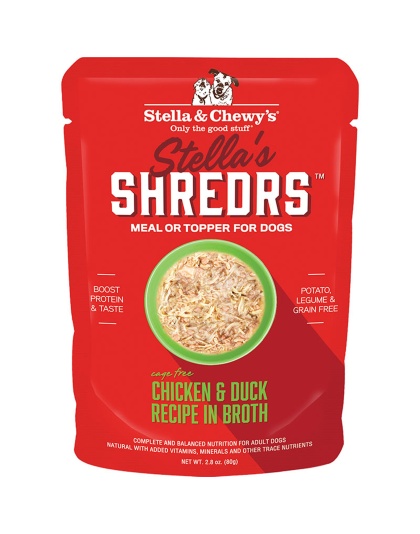 Stella and Chewys Dog Shredrs Chicken and Duck 2.8oz. (Case of 24)