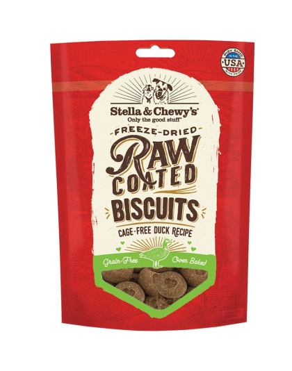 Stella And Chewys Dog Raw Coated Biscuits Duck 9oz.