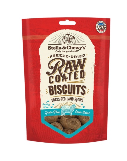 Stella And Chewys Dog Raw Coated Biscuits Lamb 9oz.