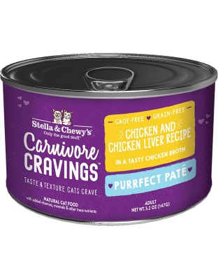 Stella and Chewys Cat Carnivore Cravings Pate Chicken and Liver 5.2oz. (Case of 24)