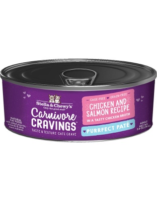 Stella and Chewys Cat Carnivore Cravings Pate Chicken and Salmon 2.8oz. (Case of 24)