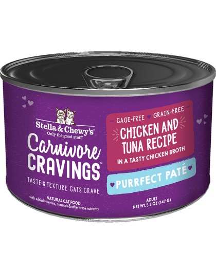 Stella and Chewys Cat Carnivore Cravings Pate Chicken and Tuna 5.2oz. (Case of 24)