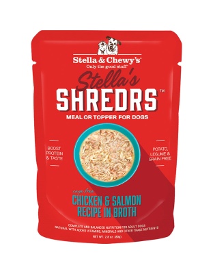 Stella and Chewys Dog Shredrs Chicken and Salmon 2.8oz. (Case of 24)