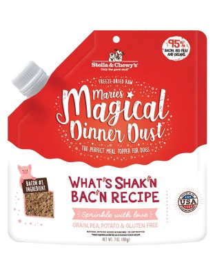 Stella And Chewys Dog Freeze-Dried Marie Magical Dinner Dust Bacon 7oz.