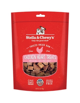 Stella And Chewys Dog Freeze-Dried Treat Chicken Hearts 11.5oz.