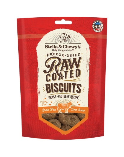 Stella And Chewys Dog Raw Coated Biscuits Beef 9oz.