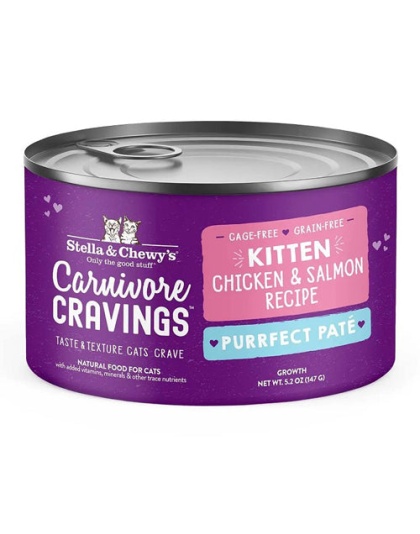 Stella and Chewys Cat Carnivore Cravings Purrfect Pate Kitten Chicken and Salmon 5.2oz. (Case of 24)