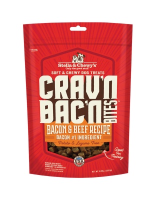Stella and Chewys Dog Cravn Bacon Bites Beef 8.25oz.