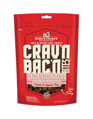 Stella and Chewys Dog Cravn Bacon Bites Pork 8.25oz.