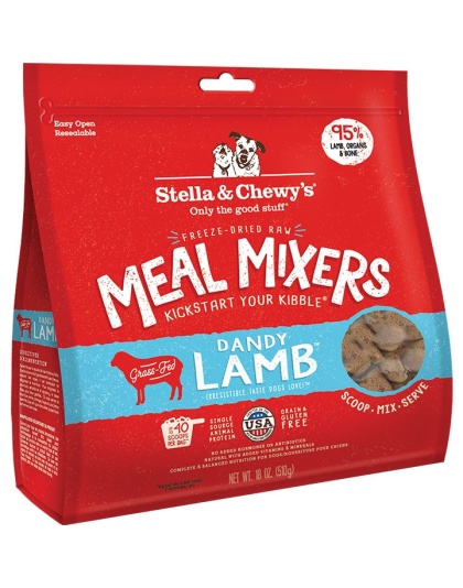 Stella And Chewys Freeze Dried Raw Dandy Lamb Meal Mixers Grain-Free Dog Food Topper 18 oz.