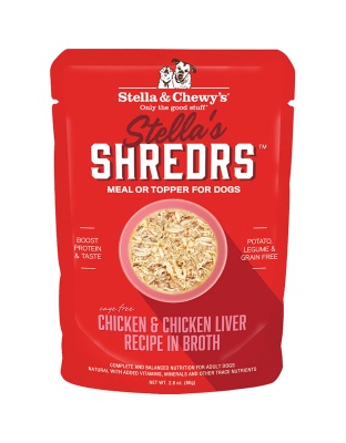 Stella and Chewys Dog Shredrs Chicken And Liver 2.8oz. (Case of 24)