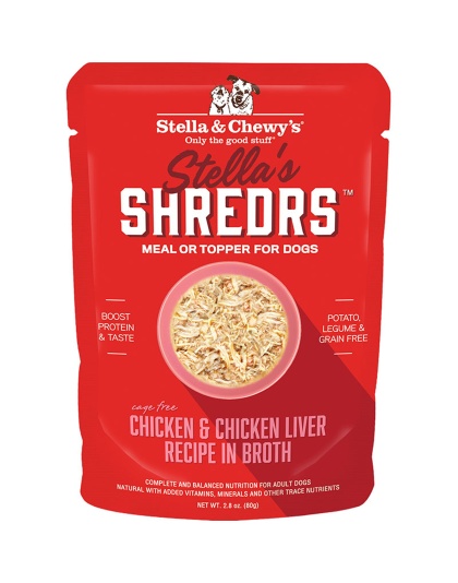 Stella and Chewys Dog Shredrs Chicken And Liver 2.8oz. (Case of 24)