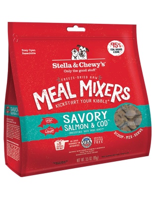 Stella And Chewys Freeze Dried Dog Food-Mixers Salmon Cod 3.5oz.