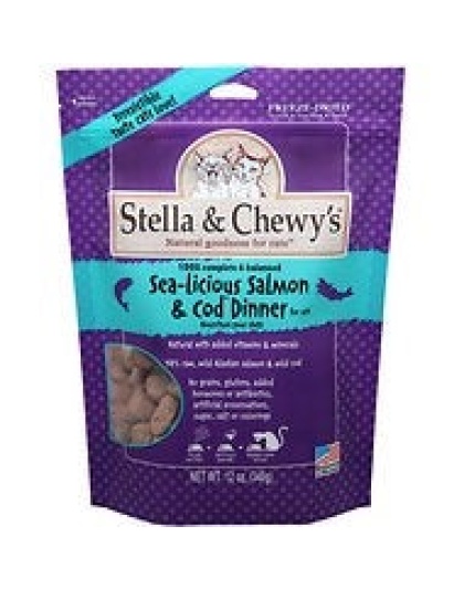 Stella and Chewys Cat Freeze Dried Sea-Licious Salmon and Cod Dinner 3.5oz.