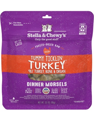 Stella and Chewys Cat Freeze Dried Tummy Ticklin Turkey Dinner 3.5oz.