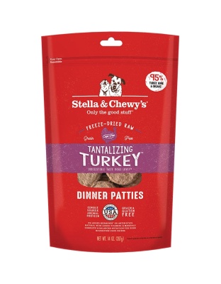 Stella And Chewys Freeze Dried Tantalizing Turkey Dinner Patties 14oz.