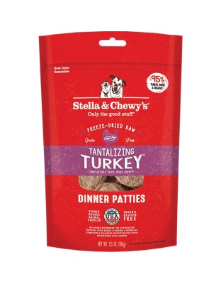 Stella And Chewys Freeze Dried Tantalizing Turkey Dinner Patties 5.5oz.