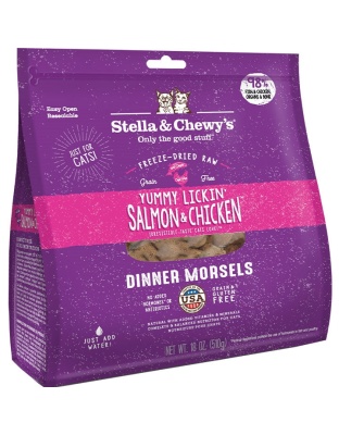 Stella and Chewys Cat Freeze-Dried Dinner Yummy Salmon and Chicken 18oz.