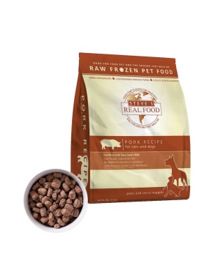 Steve'S Real Food Dog Cat Frozen Pork Nuggets 5Lb