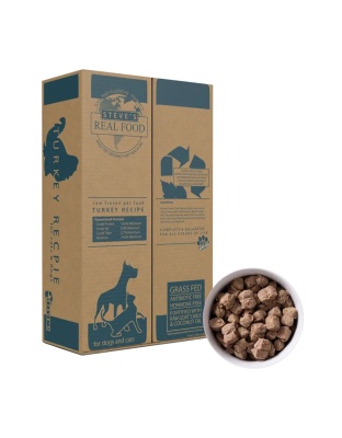 Steve'S Real Food Dog Cat Frozen Turkey Nuggets 9.75Lb Box