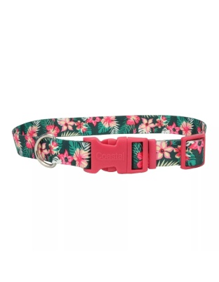Styles Adjustable Dog Collar Tropical Flower X-Small 3/8 x 8-12 In
