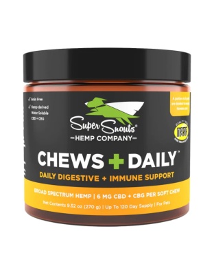 Super Snouts Dog Chews+Daily Therapeutic Digestion Immune Cbg 6Mg Per Chew 60Ct