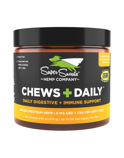 Super Snouts Dog Chews+Daily Therapeutic Digestion Immune Cbg 6Mg Per Chew 60Ct