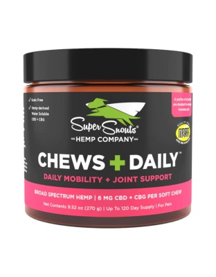 Super Snouts Dog Chews+Daily Therapeutic Mobility Joint Cbg 6Mg Per Chew 60Ct