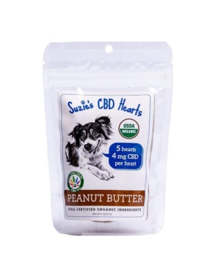 Suzie's CBD Hearts For Dogs Trial Size Peanut Butter 2oz.
