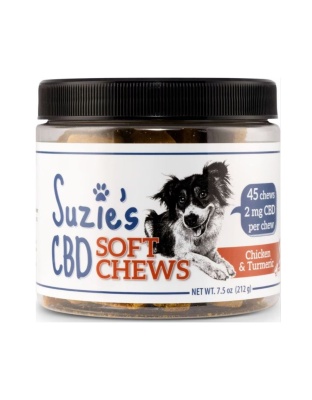 Suzie's CBD Soft Chews For Dogs Chicken/Turmeric 7.5oz.-2mg