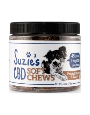 Suzie's CBD Soft Chews For Dogs Peanut Butter/Carob 7.5oz.-2mg