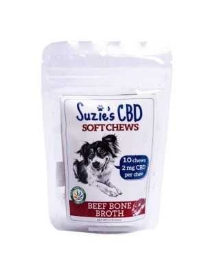 Suzie's CBD Soft Chews For Dogs Trial Size Beef Bone Broth 2oz.