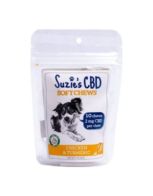 Suzie's CBD Soft Chews For Dogs Trial Sizep Chicken/Turmeric 2oz.