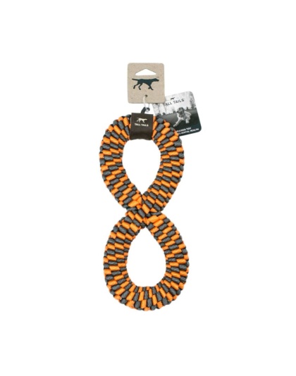 Tall Tails Dog Braided Infinity Tug Orange 11 Inches