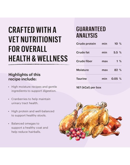 The Honest Kitchen Cat Grain Free Minced Turkey, Chicken & Duck In Bone Broth Gravy 2.8oz. (Case of 12)