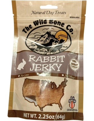 The Wild Bone Co. Natural Jerky Dog Treats Rabbit 2.25oz.
