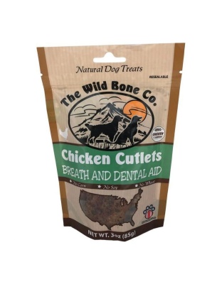 The Wild Bone Co. Fresh Breath Cutlets Dog Treats Chicken 2.75oz.