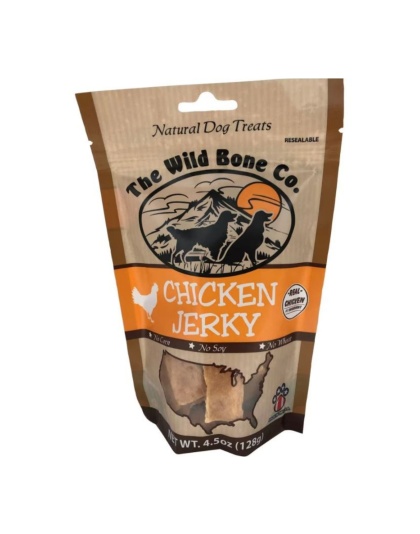 The Wild Bone Co. Natural Jerky Dog Treats Chicken 4.5oz.