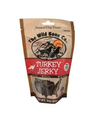 The Wild Bone Co. Natural Jerky Dog Treats Turkey 3oz.