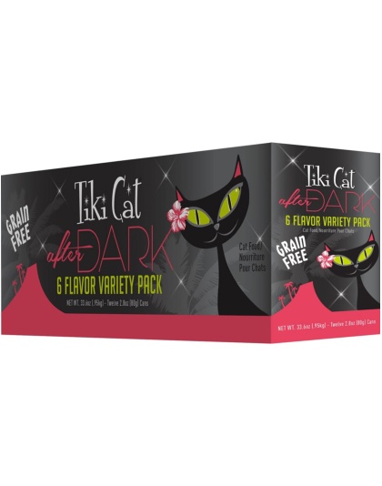 Tiki Pets Cat After Dark 2.8oz. Variety Pack (Case of 12)